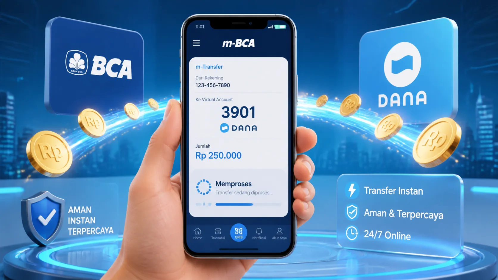 Cara Transfer BCA ke DANA lewat 3 Metode (Kode 3901)
