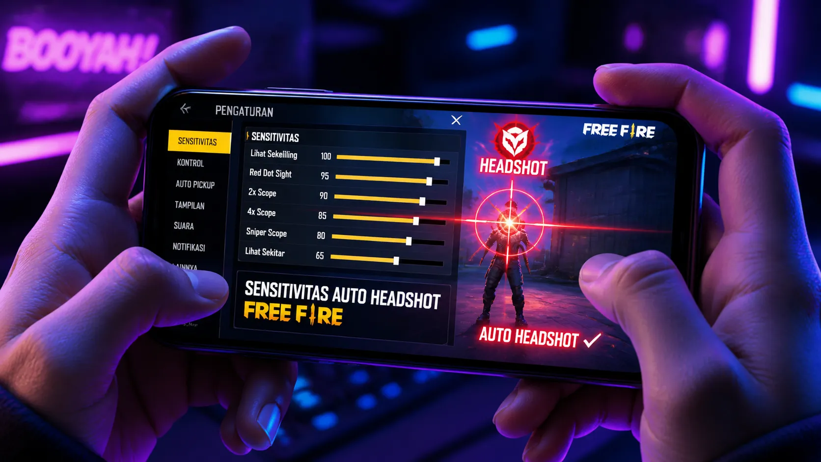 Cara Setting Sensitivitas FF Auto Headshot 2026 di Semua HP